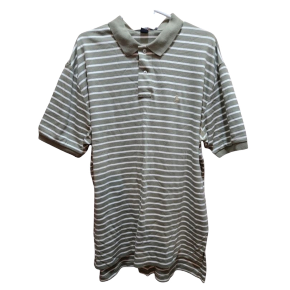 Polo Ralph Lauren Short Skeeve Cotton Shirt Men's XL Green White Multi
